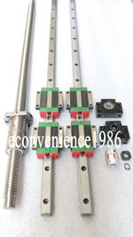 2 Pcs HGR20--1800mm Linear Rail &RM1605/RM1610--1800mm Ballscrew &BF/BK12  Set