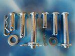 Clevis Pins M10 M12 Dia 10mm 12mm BZP R-Clips Washers 16mm to 130mm Pack of 2