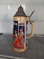 GERMAN GERZ? LIDDED STEIN 10" height "A GIRL with BEER is my PLEASURE"