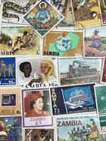 ZAMBIA 50 Postage Stamps Used Off Paper For Collecting And Crafts.