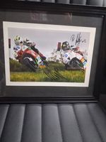 Michael Dunlop and Bruce Ansty Signed Photograph In Frame