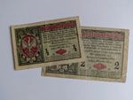 Poland 2  Banknotes 1/2 Mark and 2 Mark 1916 Generał
