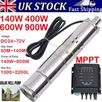3" MPPT Controller Screw Solar Water Pump Deep Well Submersible Bore Hole Pump
