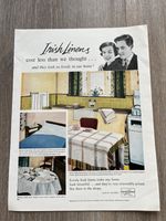 large colour double advert 1954 . irish linens and the formica kitchen