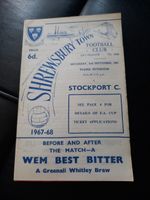 Programme Shrewsbury Town V Stockport 3rd Division 1967 / 1968