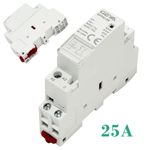 2 Pole 25 Amp Contactor Relay 1No 1NC Contacts Din Rail Module White Mounted New