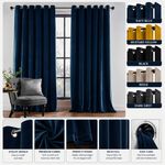 Velvet Blackout Curtains Eyelet Ring Top Fully Lined Ready Made Curtain Panel UK