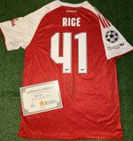 Declan Rice Hand Signed Arsenal 25/26 Home Shirt with COA *Cup Print*