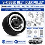 For BMW Deflection Aux Belt Idler Pulley E90 E87 E60 E83 E91 F10 E82 11287800562