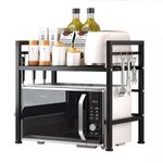 2 Tier Expandable Microwave oven Rack Stand Storage Holder Kitchen Corner Shelf