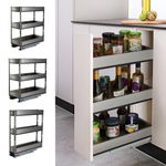 Pull Out Steel Basket Kitchen Cabinet Larder Organizer Cupboard Drawer 100-250mm