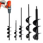 Auger Spiral Drill Bit Post Hole Digger UK Tool Garden Planting Earth Planter