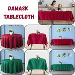 Damask Table Cover Cloth in Jacquard Fabric for Round, Rectangle & Square Tables