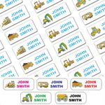 Construction Stick on Clothing Name Labels Clothes School Uniform Care Home Kids
