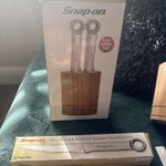 Snap on 6 piece box wrench inspired Steak knife set with wood block