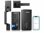 Philips Wi-Fi Smart Door Lock Handle Set w/ Keypad Fingerprint Deadbolt Black