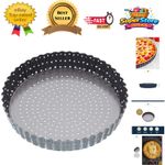 Master Class 20cm Perforated Quiche Tin - Non-Stick, Loose Base, Grey