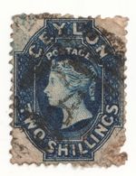 CEYLON 1867/70 QV 2/- DEEP BLUE SG72b - Used