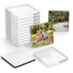 20Pcs Acrylic DIY Fridge Magnets Set with Adhesive Backing, Clear Photo Frames