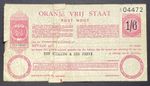 EXTREMELY RARE UNUSED ORANGE FREE STATE POSTAL ORDER/NOTE 1/6 Shillings~Boer War