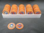 A STACK OF 100 GENUINE MILLIONAIRE POKER CASINO CHIPS FROM STAR CITY BIRMINGHAM