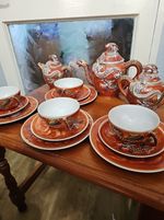Moriage Dragonware Tea Set Vintage Japanese Pieces