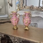 Pink Miniature Urns Dollhouse 12th Scale Rococo