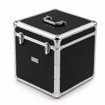 100 x 12" LP Vinyl Record Box Hard DJ Flight Case Aluminium - Black, Silver