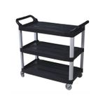 Foodservice Cart 330lbs 3 Shelf Utility Cart Storage Tray Tool Bus Cart 33X17X38