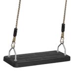 Heavy Duty Rubber Swing Seat With Rope & Clasps For Outdoor Playground Kids