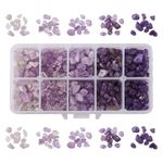 1 Box Natural Amethyst Tumbled Chips Beads Loose Rocks Gemstone Mixed Stones