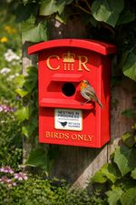UK Postbox Bird Box | Unique Birdhouse for Gardens & Bird Lovers | Garden Decor
