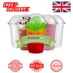 Plastic Slushy Cups With Lids 12oz Disposable / Reusable Smoothie Cups