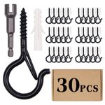2.36in Safety Screw Eye Hooks Metal Ceiling Hooks for Plants Bird Feeders 30PCS