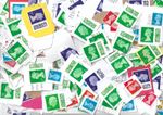 GB stamps 650g 1st & 2nd class definitive stamps - mainly on paper
