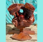 Harley-Davidson Motor Cycle Mahogany Replica Flat Head Sculpture Java Indonesia