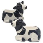 Cow Egg Cup set novelty ceramic Dairy Friesian cow lover gift kitchen decoration