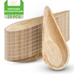 Disposable Wooden Spoons Palm leaf Eco Friendly Chinese Soup Rice Cutlery Spoon