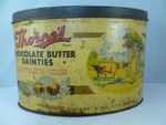 RARE 1950's Thornes CHOCOLATE BUTTER DAINTIES Toffee Tin - HENRY THORNE of LEEDS