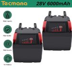 2X 28V 6Ah Li-Ion Battery for Milwaukee AEG M28 M28B MC28V M28BX MC28 48-11-1830