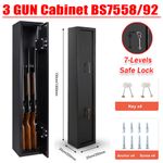 Luxury 3 Gun Cabinet Lockable Safe Rifle Firearm BS7558/92 Police Approved Heavy