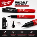 Milwaukee INKZALL Fine Tip Marker Pens Black Permanent Jobsite Marker Pack of 1-