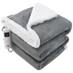 Glamhaus Reversible Luxury Heated Throw Grey 160 x 130cm