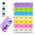 7 Day Large Pill Box 28 Compartment AM PM Weekly Tablet Medicine Organiser