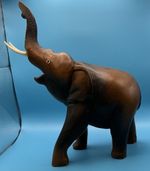 LOVELY LARGE WOODEN ELEPHANT HANDCARVED ORNAMENT FIGURE