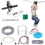 VEVOR 80 ft Zip Line Kit Trolley Slackers Zipline Up to 330 lb(Teens Only)