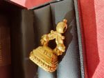 ANTIQUE YELLOW ROLLED GOLD WATCH FOB AND STONE 