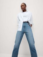 Marks & Spencer Womens Cotton Cropped leg Jeans in Medium Indigo - M&S