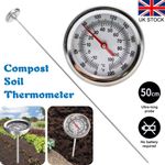 50cm Stainless Steel Compost Soil Thermometer Tester Temperature Measuring Probe