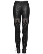 Punk Rave Womens Gothic Steampunk Grunge Leggings Pants Black Damask Corset Lace